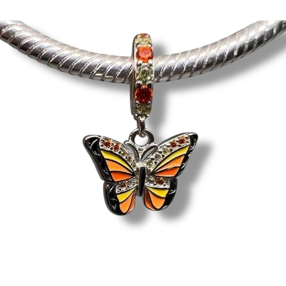Monarch Butterfly S925 Pandora Moments Compatible Dangle Charm